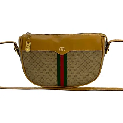 Pre-owned Gucci Brown Green Red Color Leather Pvc Shoulder Bag ()