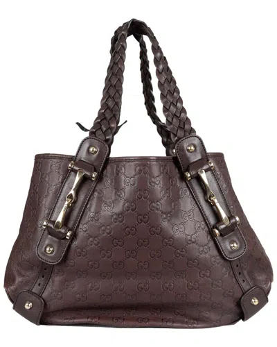 Gucci Brown Ssima Horsebit Pelham Shoulder Bag - '10s (authentic Pre-  Loved)