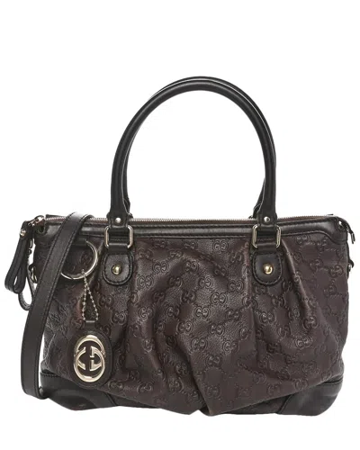 Gucci Brown Ssima Leather Medium Sukey Top Handle Bag (authentic Pre-  Loved)