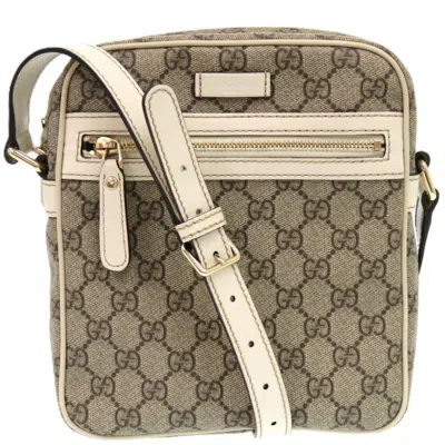 Pre-owned Gucci Brown Ivory Gg Supreme Pvc Shoulder Bag ()