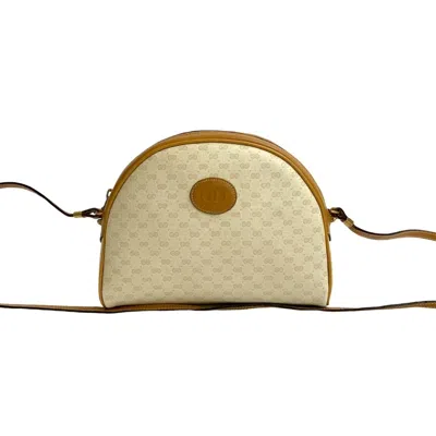 Pre-owned Gucci Brown Ivory Leather Pvc Pochette Shoulder Bag ()