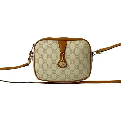 Pre-owned Gucci Brown Ivory Leather Pvc Shoulder Bag ()