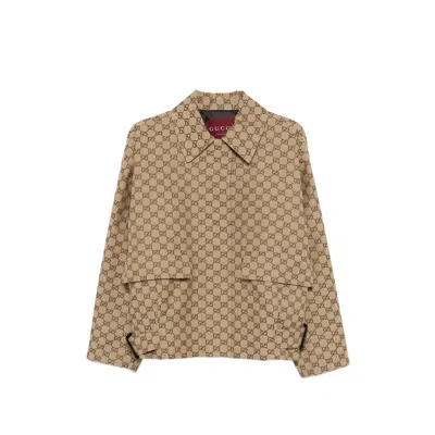 GUCCI GUCCI BROWN JACKETS - BOMBER JACKETS WOMEN