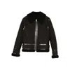 Gucci Women Brown Shearling Jacket With Shearling Trims And All-over Gg Motif In Suede Woman In Brown