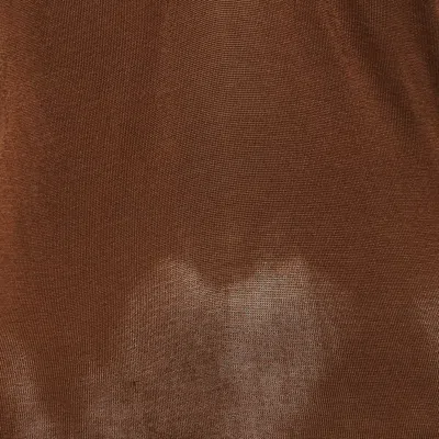 Pre-owned Gucci Brown Jersey Neck Detail Fitted Top S