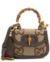 Gucci Brown Jumbo Gg Canvas Bamboo 1947 Mini Top Handle (authentic Pre-loved)