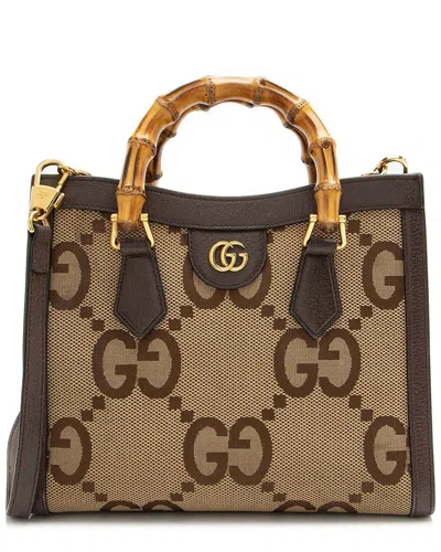 Gucci Brown Jumbo Gg Canvas Diana Small Tote (authentic Pre-loved)