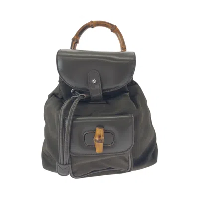 Pre-owned Gucci Brown Khaki Nylon Backpack ()