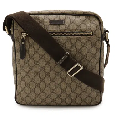 Pre-owned Gucci Brown Khaki Pvc Leather Shoulder Bag ()