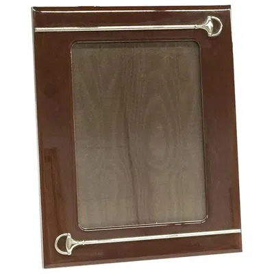 Pre-owned Gucci Brown Lacquered Picture Frame With Silver Plated Horsebit By , 1970s