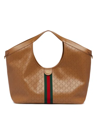 Gucci Brown Large Giglio Shopping Bag
