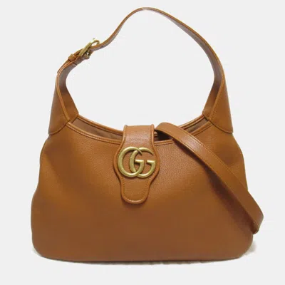 Pre-owned Gucci Brown Leather Aphrodite Hobo Bag