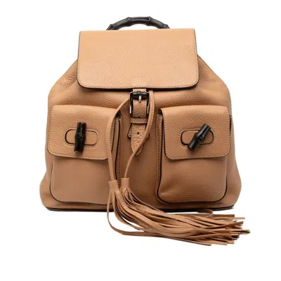 Pre-owned Gucci Brown Leather Backpack ()