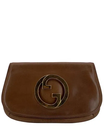 Gucci Brown Leather Blondie Clutch (authentic Pre-loved)