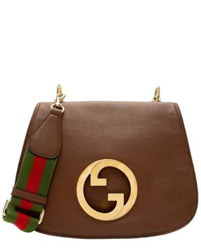 Gucci Brown Leather Blondie Medium Shoulder Bag (authentic Pre-loved) In Red