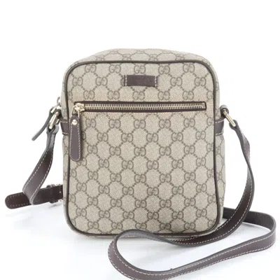 Pre-owned Gucci Brown Leather Coated Canvas Shoulder Bag ()