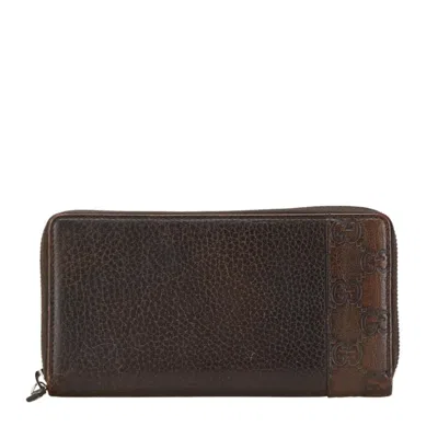 Pre-owned Gucci Brown Leather Coin Purse/coin Case ()