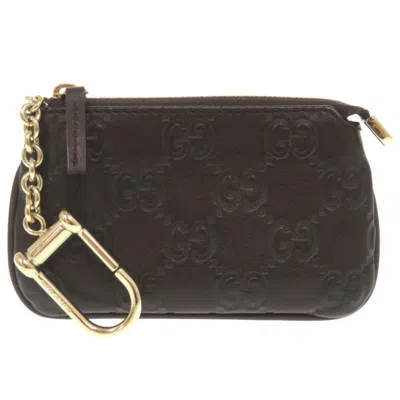 Pre-owned Gucci Brown Leather Coin Purse/coin Case ()