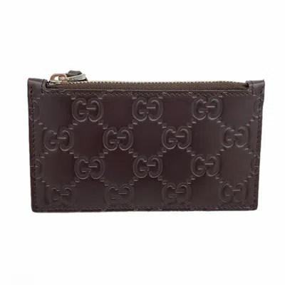 Pre-owned Gucci Brown Leather Coin Purse/coin Case ()