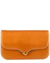 Gucci Brown Leather Flap Clutch Bag (authentic Pre-loved) In Orange