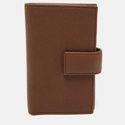 Pre-owned Gucci Brown Leather French Wallet