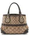 Gucci Brown Leather Gg Crystal Supreme Mix Satchel (authentic Pre-loved)