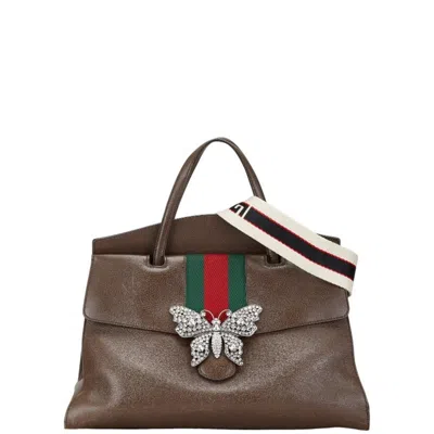 Pre-owned Gucci Brown Leather Handbag Shoulder Bag ()
