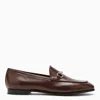 Gucci Burgundy Leather Loafers In Brown
