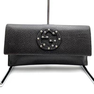 Pre-owned Gucci Brown Leather Long Wallet (bi-fold) ()