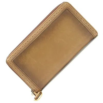 Pre-owned Gucci Brown Leather Long Wallet (bi-fold) ()
