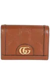 Gucci Brown Leather Matelasse Gg Card Case Wallet (authentic Pre-loved) In Brown