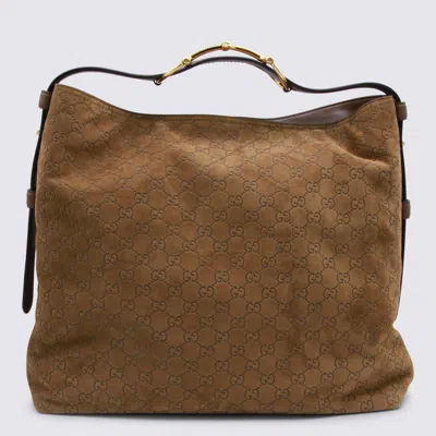 Gucci Brown Leather Maxi Horsebit Shoulder Bag