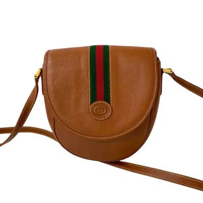 Pre-owned Gucci Brown Leather Pochette Shoulder Bag ()