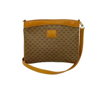 Pre-owned Gucci Brown Leather Pvc Pochette Shoulder Bag ()