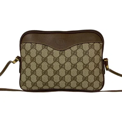 Pre-owned Gucci Brown Leather Pvc Pochette Shoulder Bag ()