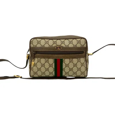 Pre-owned Gucci Brown Leather Pvc Pochette Shoulder Bag ()