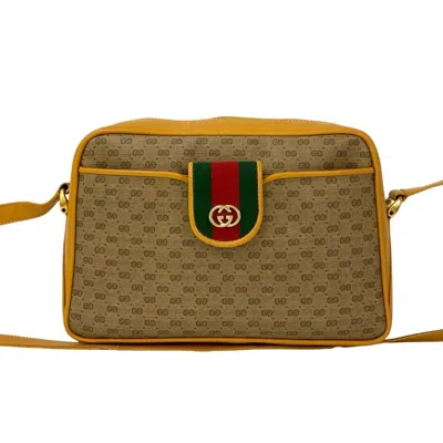 Pre-owned Gucci Brown Leather Pvc Shoulder Bag ()