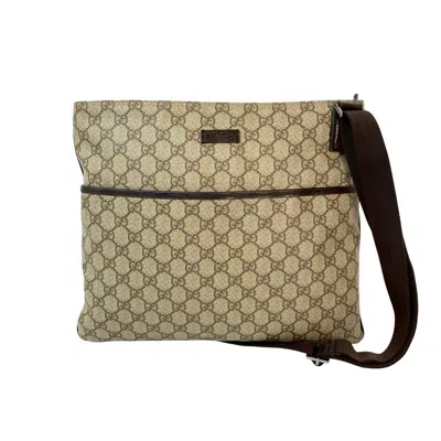 Pre-owned Gucci Brown Leather Pvc Shoulder Bag Tote Bag ()