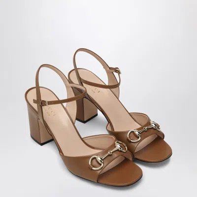 Gucci Brown Leather Sandal With Buckle Women