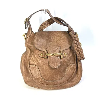 Pre-owned Gucci Brown Leather Shoulder Bag ()