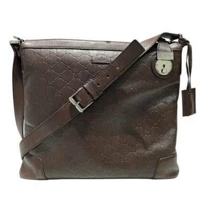 Pre-owned Gucci Brown Leather Shoulder Bag ()
