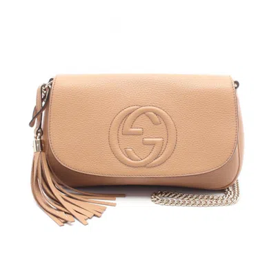 Pre-owned Gucci Brown Leather Shoulder Bag ()