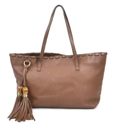 Pre-owned Gucci Brown Leather Shoulder Bag Tote Bag ()