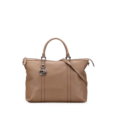 Pre-owned Gucci Brown Leather Shoulder Bag Tote Bag ()