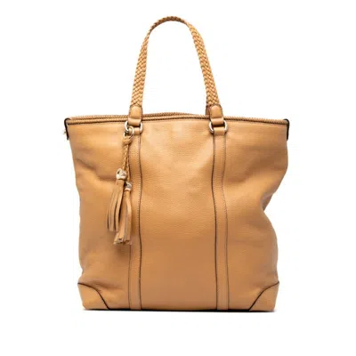 Pre-owned Gucci Brown Leather Tote Bag ()