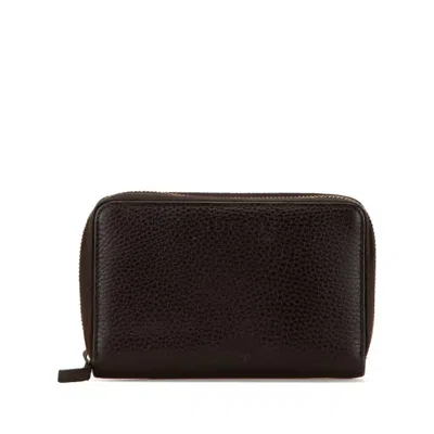 Pre-owned Gucci Brown Leather Wallet (bi-fold) ()