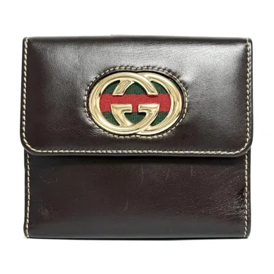 Pre-owned Gucci Brown Leather Wallet (bi-fold) ()