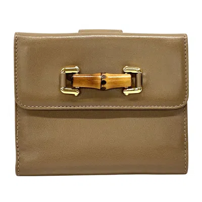 Pre-owned Gucci Brown Leather Wallet (bi-fold) ()