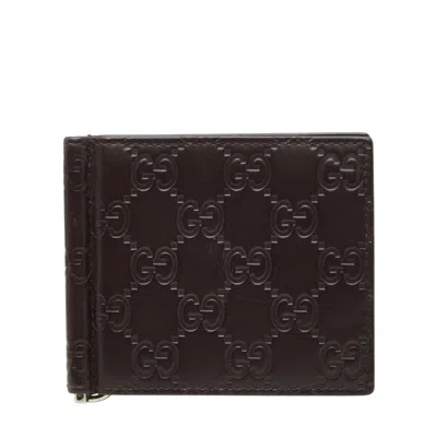 Pre-owned Gucci Brown Leather Wallet (bi-fold) ()