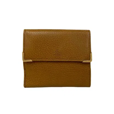 Pre-owned Gucci Brown Leather Wallet (bi-fold) ()